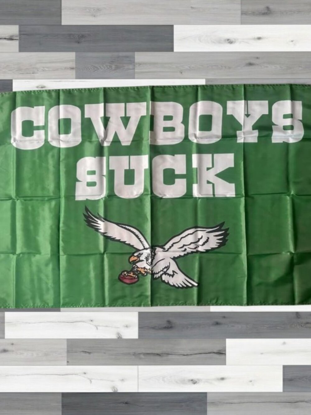 Philadelphia Eagles Cowboys Suck Retro Kelly Green 3x5 Flag Banner